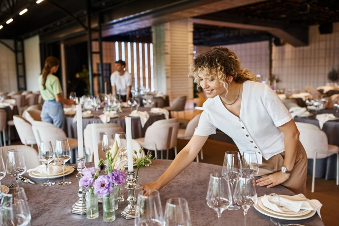 Professional hospitality team delivering premium service